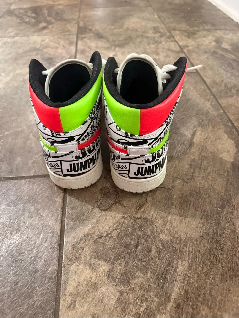 Nike Air Jordan 1 Mid All Over Logos Size 11.5 Rare Shoes